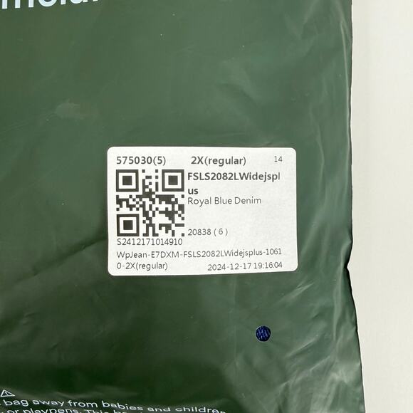 Halara Flex Size 2X High Waisted Wide Leg Pull On Casual Jeans Royal Blue Denim - Picture 11 of 11